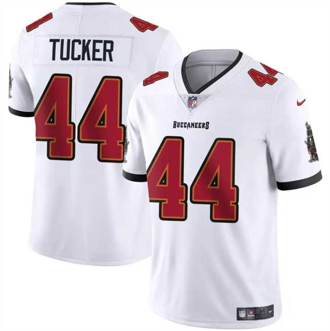 Men & Women & Youth Tampa Bay Buccaneers #44 Sean Tucker White Vapor Limited Stitched Jersey